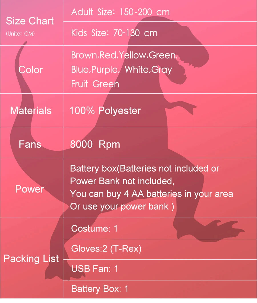 T-rex inflatable Suit Tyrannosaurus Dinosaur Costume