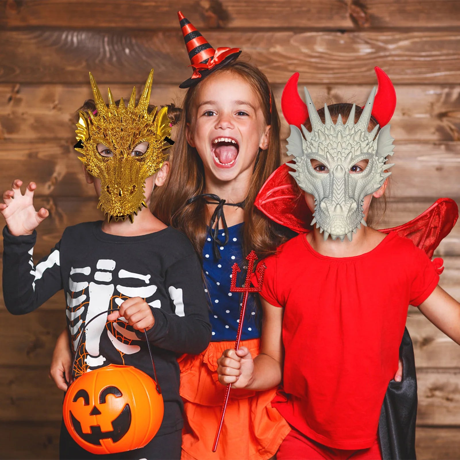 Happy Halloween Horror Dragon Mask Plastic Dragon Face