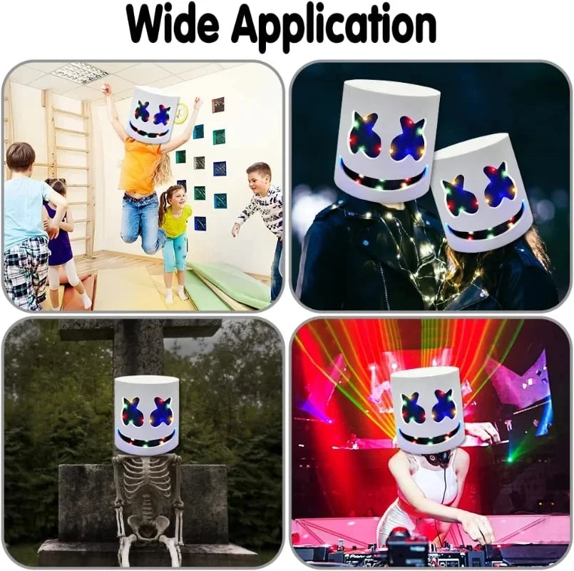 Halloween LED DJ Mask Lifelike Marshmello Mask