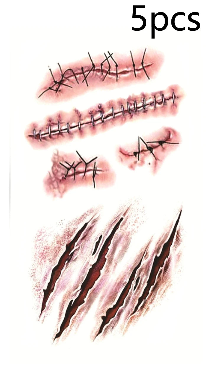 Halloween Scar Temporary Tattoo Stickers