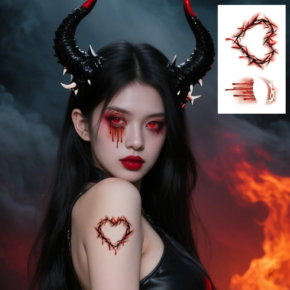 Sheets Halloween Party Waterproof Temporary Tattoos Stickers
