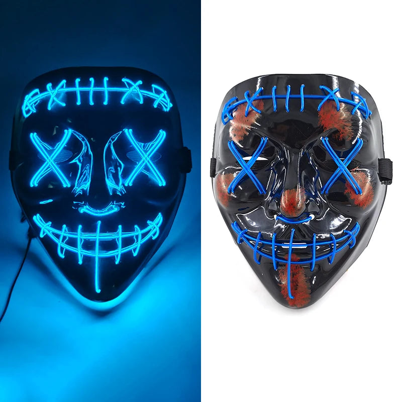 LED Halloween Luminous Neon Masks
