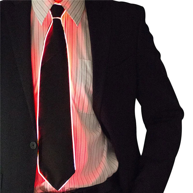Men Glowing Tie EL Wire Neon LED