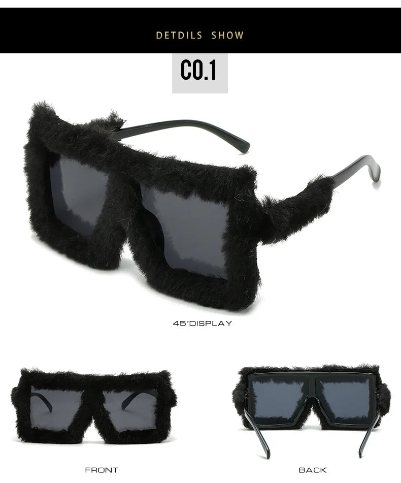 KAMMPT Oversized Plush Sunglasses