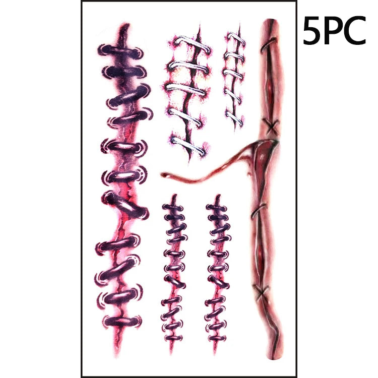 Halloween Scar Temporary Tattoo Stickers