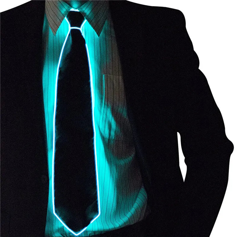 Men Glowing Tie EL Wire Neon LED