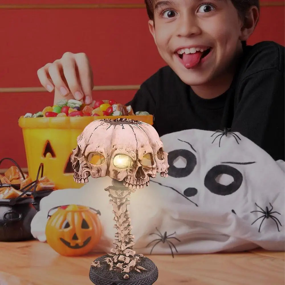 Skull Night Light 4 Head Skull Horror Lamp Decoration