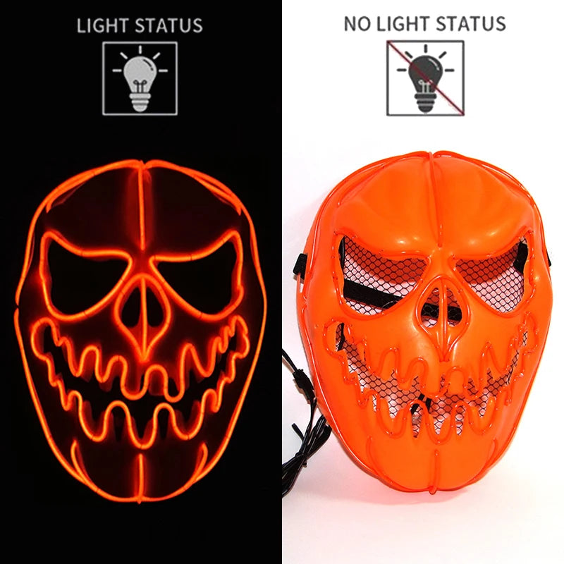LED Halloween Luminous Neon Masks
