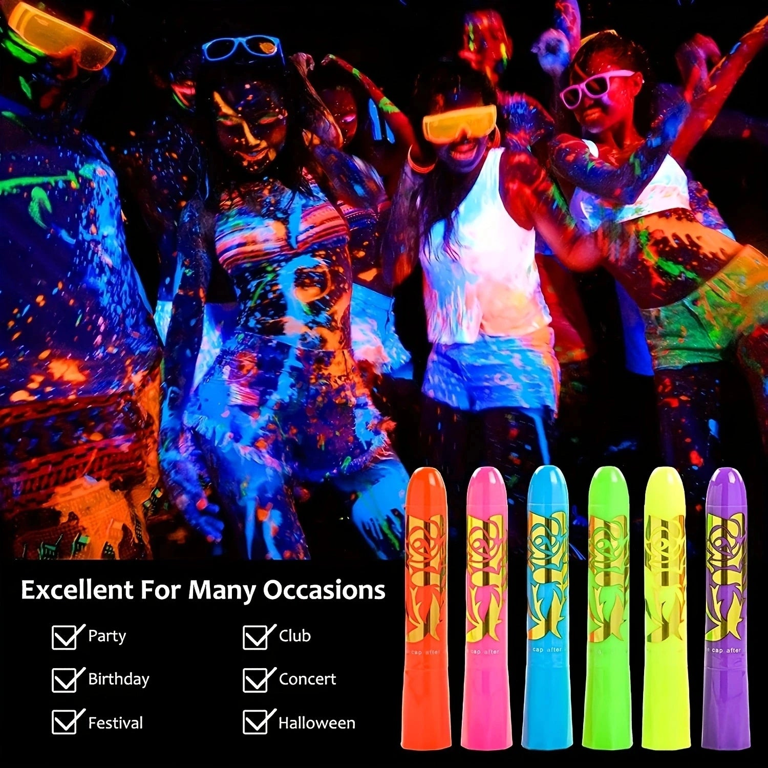 Glow in The Dark Body Face Paint Neon Glow