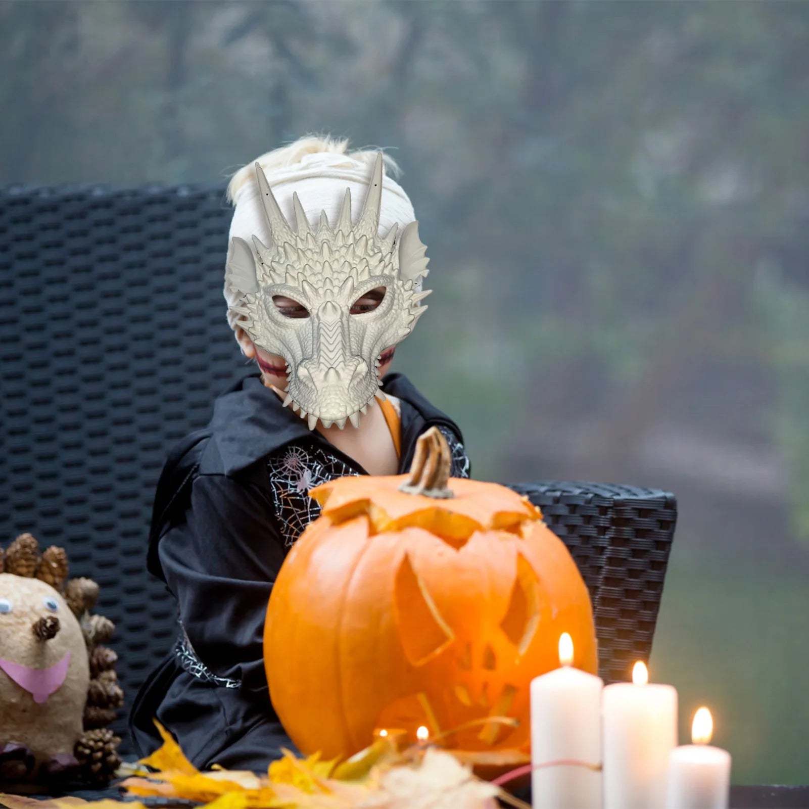 Happy Halloween Horror Dragon Mask Plastic Dragon Face