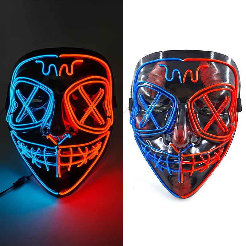LED Halloween Luminous Neon Masks