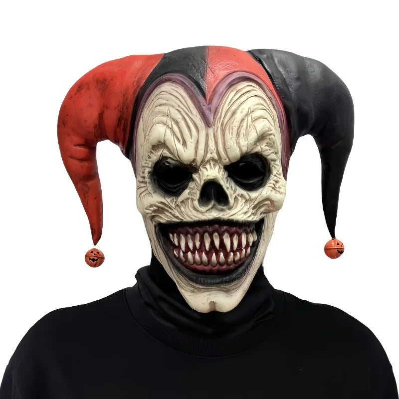 Menacing Clown Mask with Horns