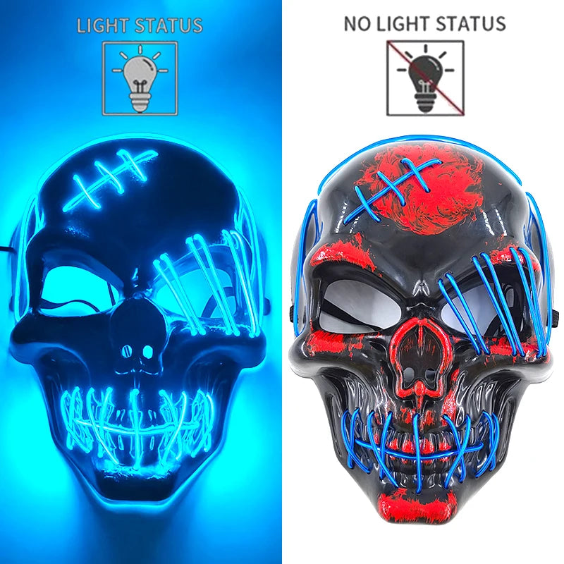LED Halloween Luminous Neon Masks