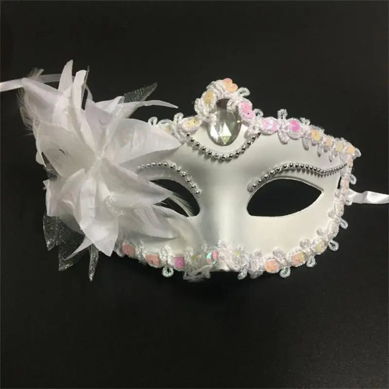 Halloween Masquerade Painted Golden Powder Half-Face Mask