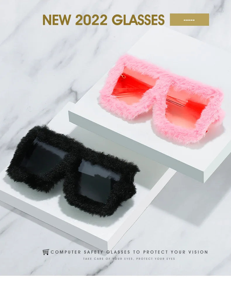 KAMMPT Oversized Plush Sunglasses