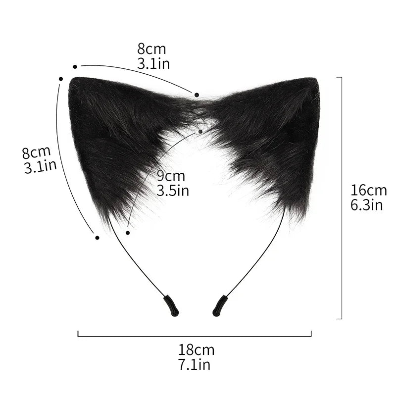 Fox Cat Ears Headwear Fluffy Animal Ears Headband