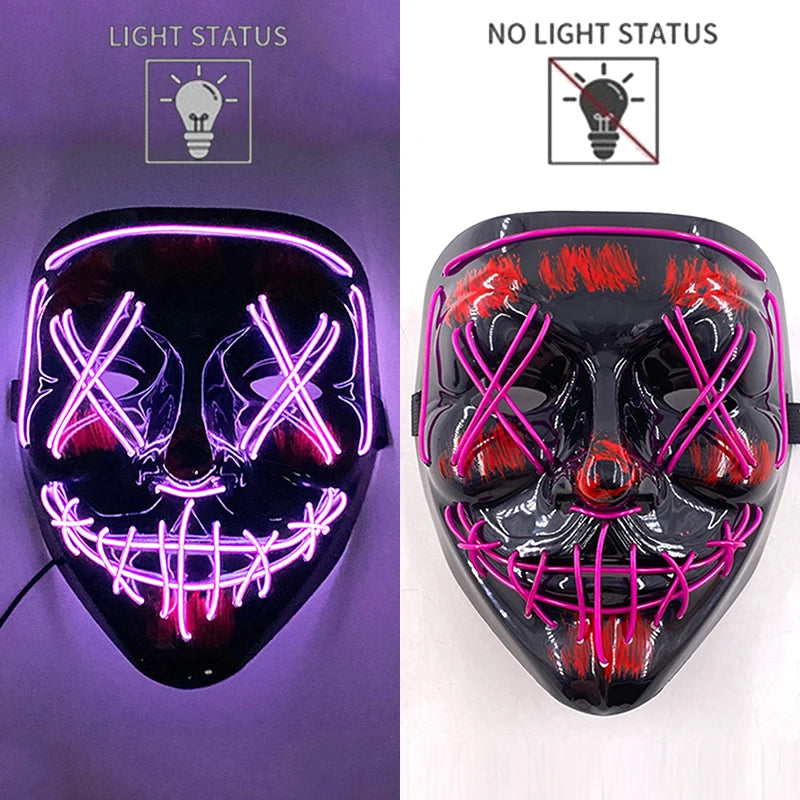 LED Halloween Luminous Neon Masks