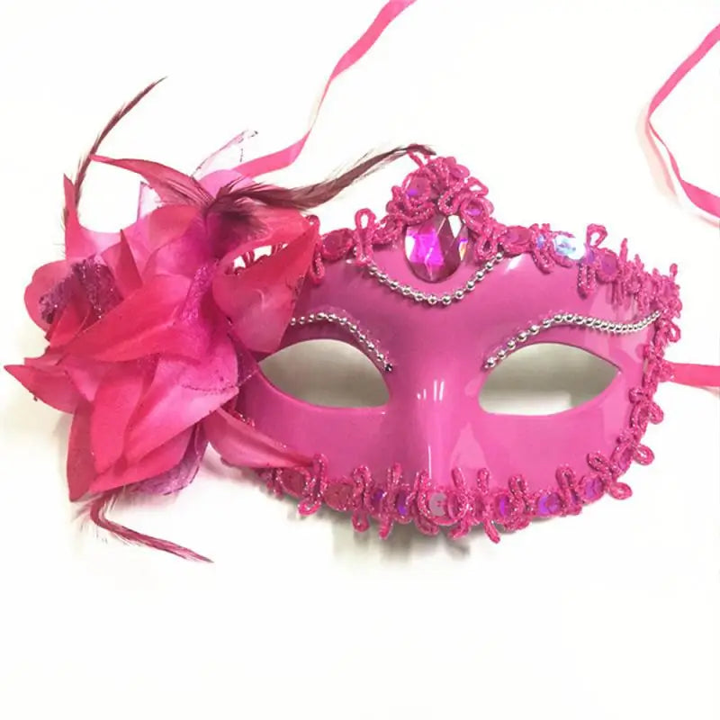 Halloween Masquerade Painted Golden Powder Half-Face Mask