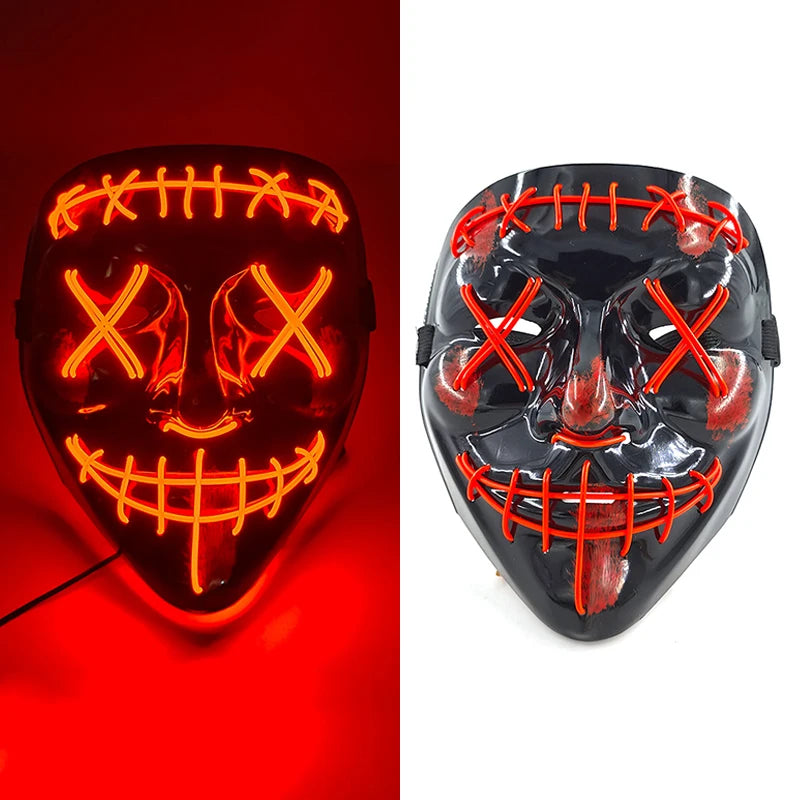 LED Halloween Luminous Neon Masks