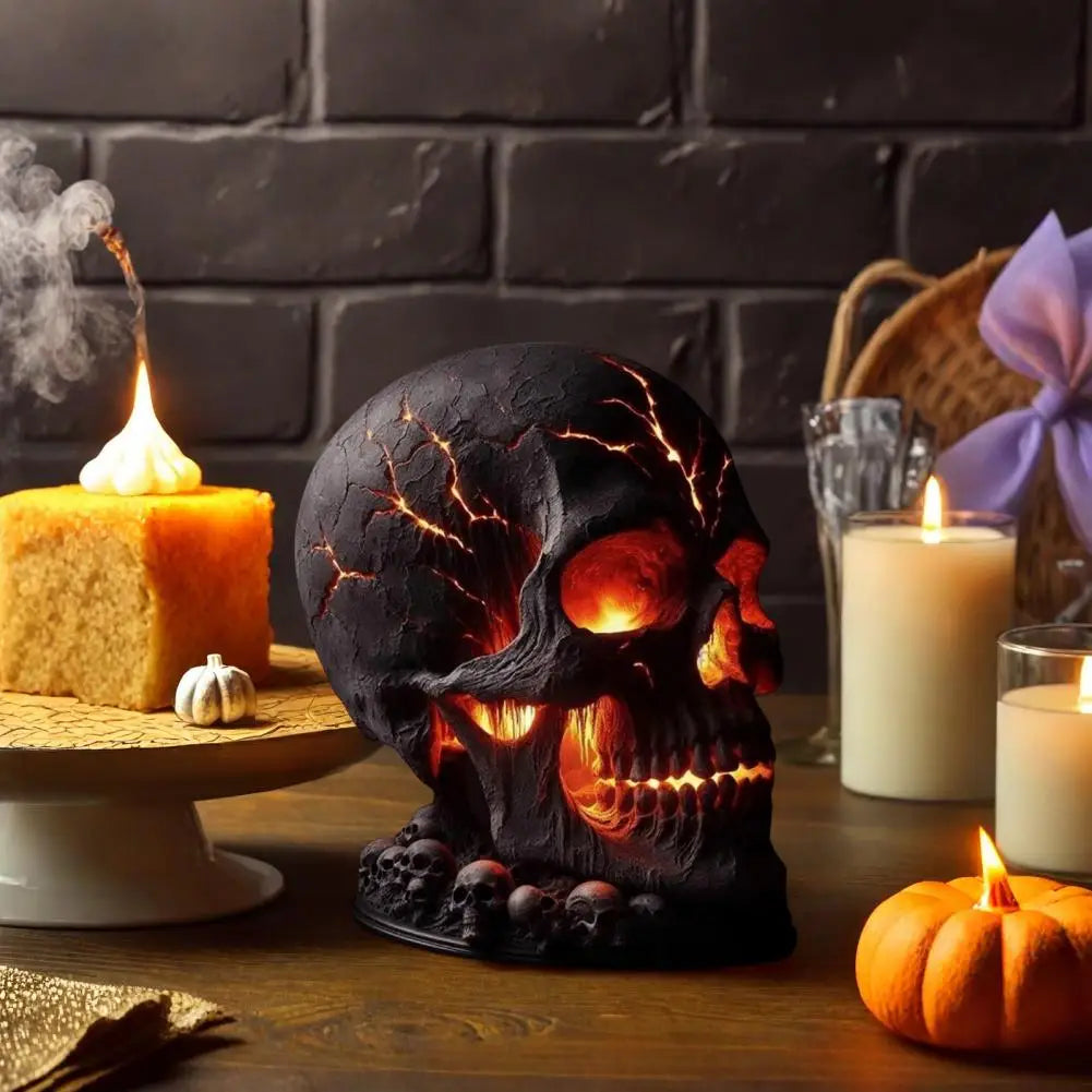 Halloween Lava Stone Skull Lamp