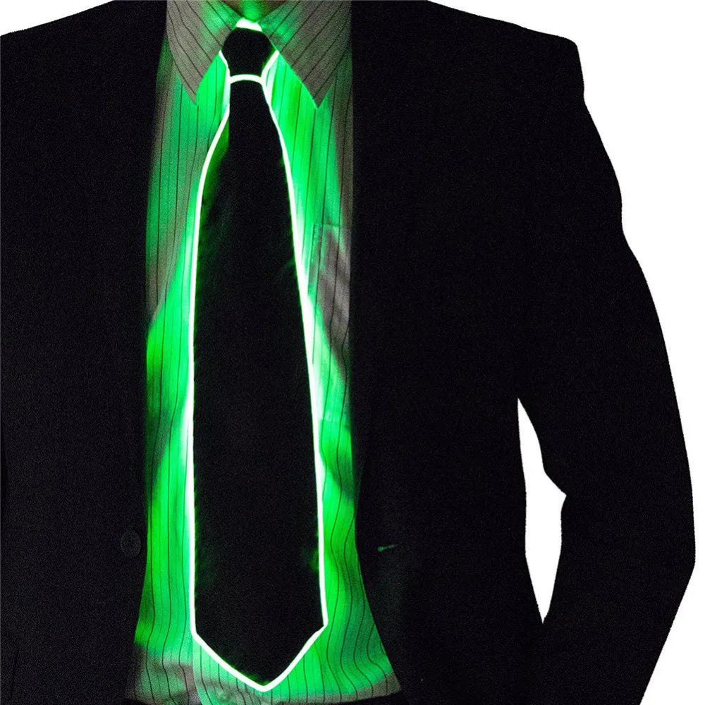 Men Glowing Tie EL Wire Neon LED