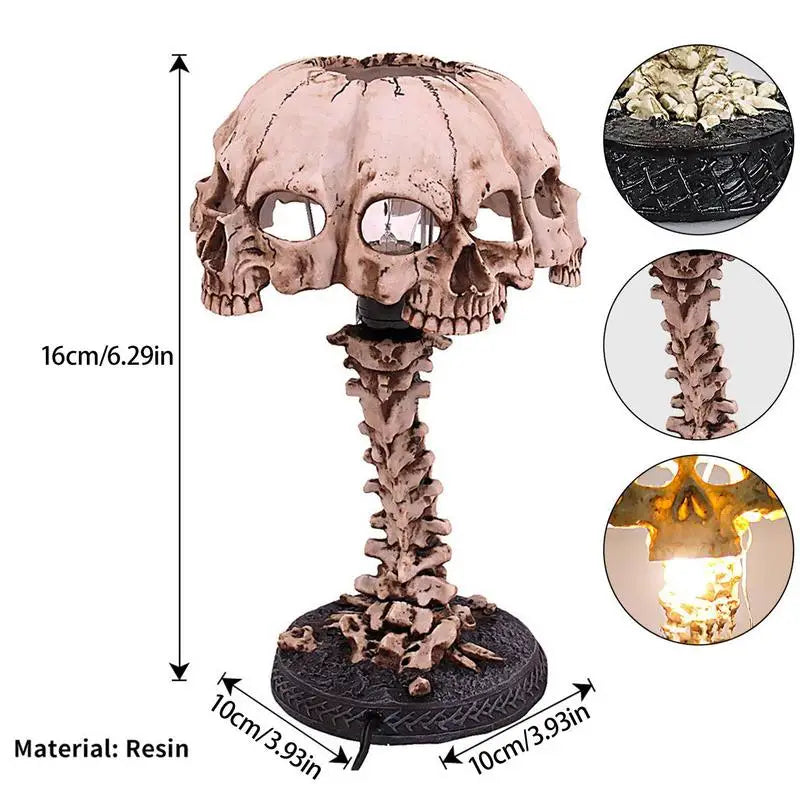 Skull Night Light 4 Head Skull Horror Lamp Decoration
