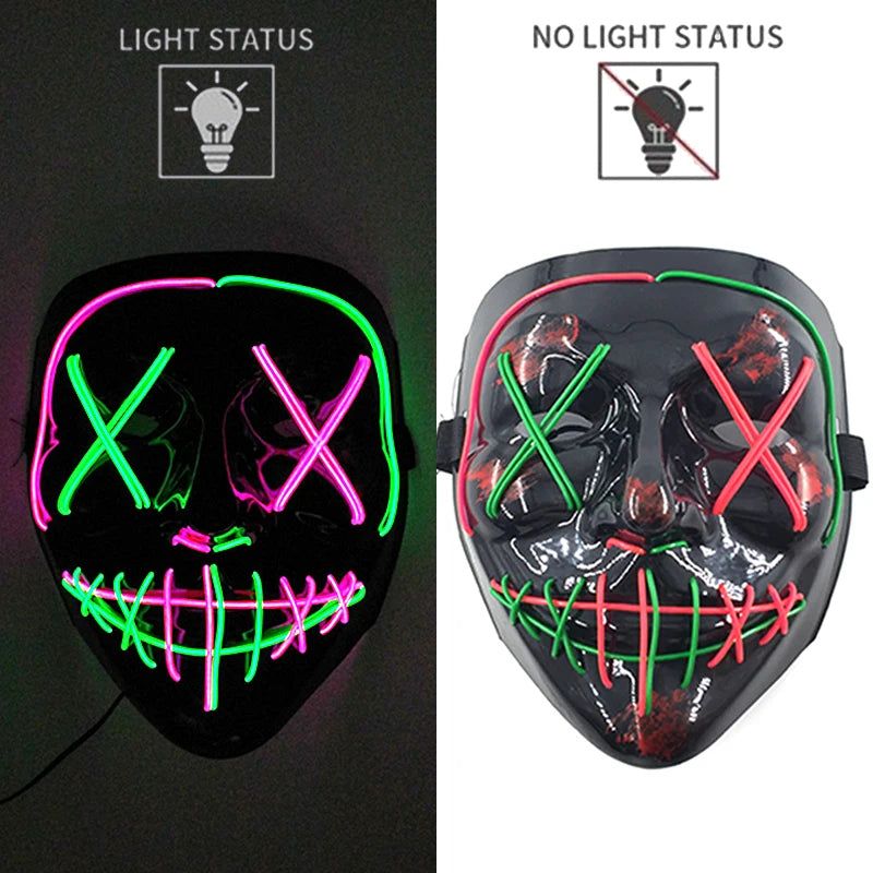 LED Halloween Luminous Neon Masks