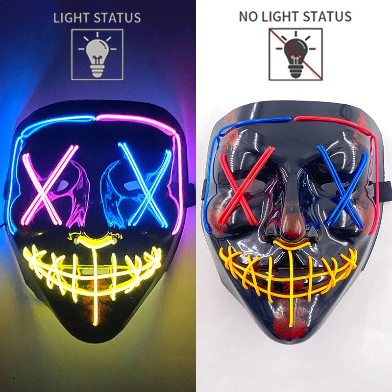 LED Halloween Luminous Neon Masks