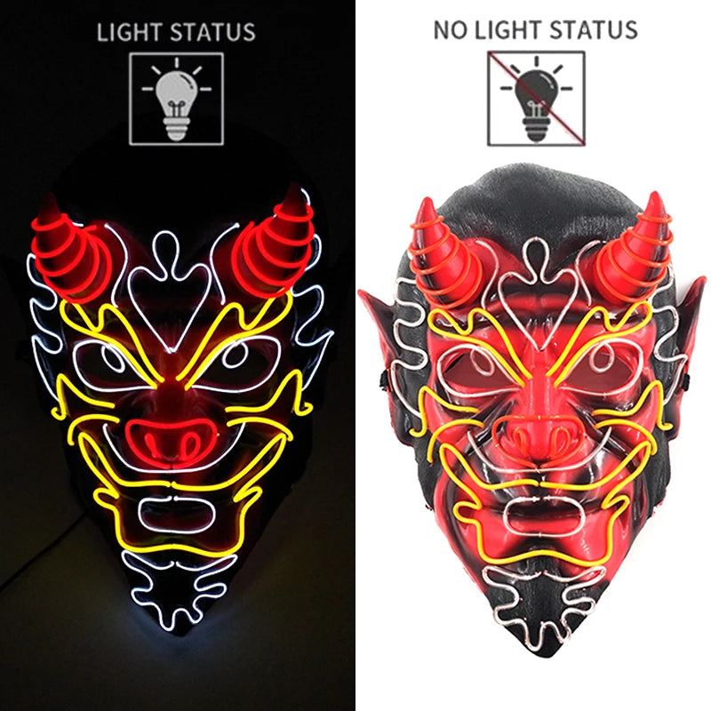 LED Halloween Luminous Neon Masks