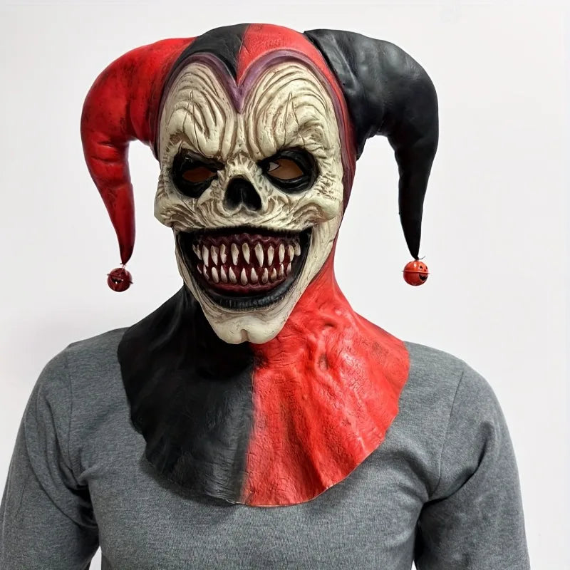 Menacing Clown Mask with Horns