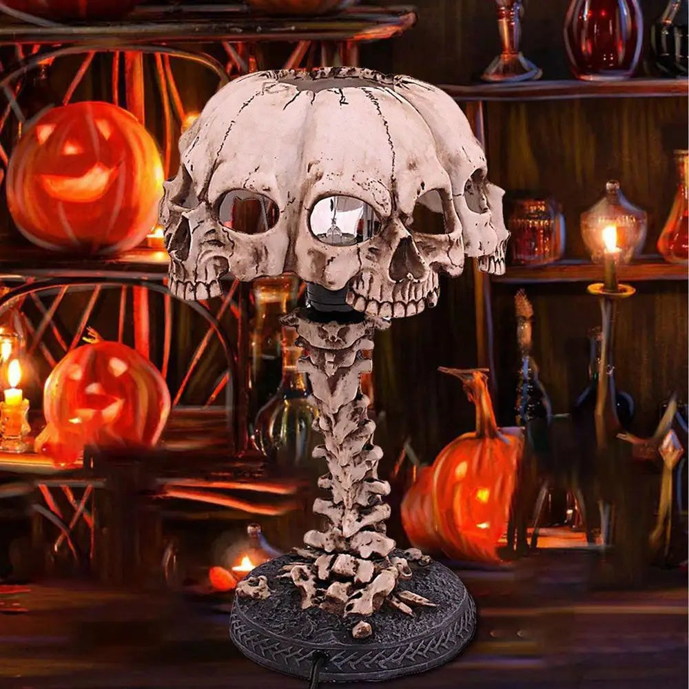 Skull Night Light 4 Head Skull Horror Lamp Decoration