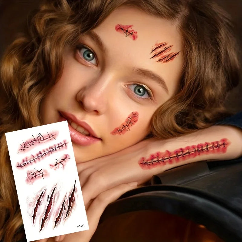 Halloween Scar Temporary Tattoo Stickers
