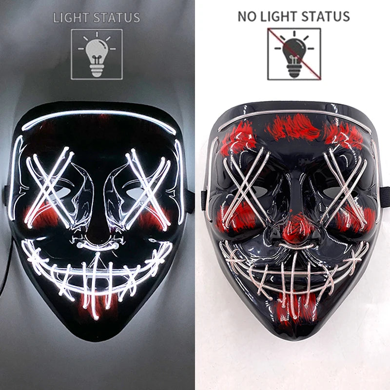 LED Halloween Luminous Neon Masks