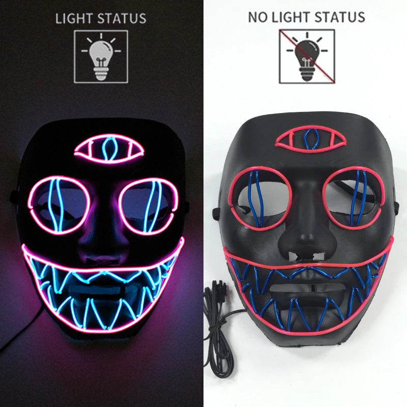 LED Halloween Luminous Neon Masks