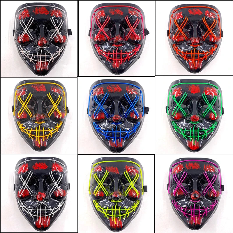 LED Halloween Luminous Neon Masks