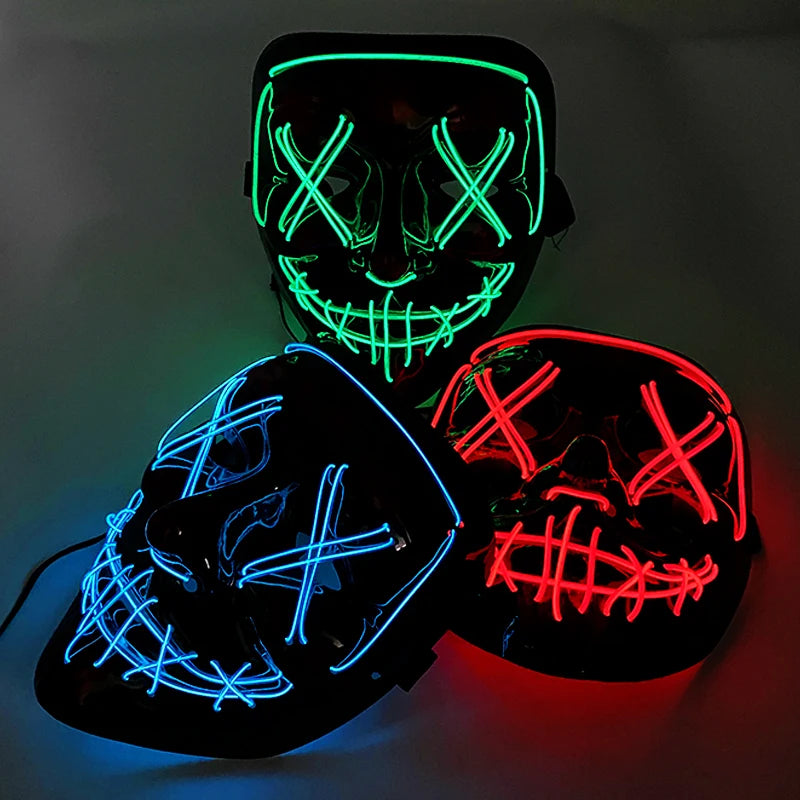 LED Halloween Luminous Neon Masks