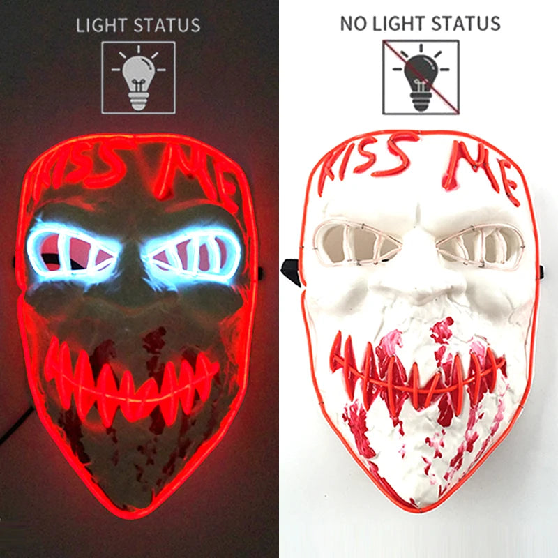 LED Halloween Luminous Neon Masks