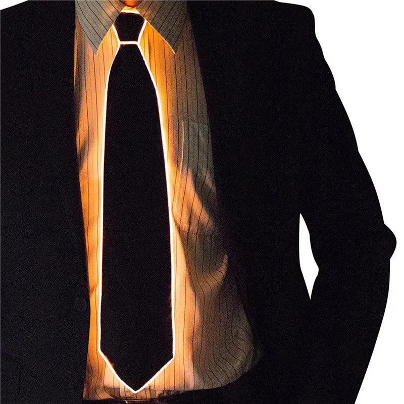Men Glowing Tie EL Wire Neon LED