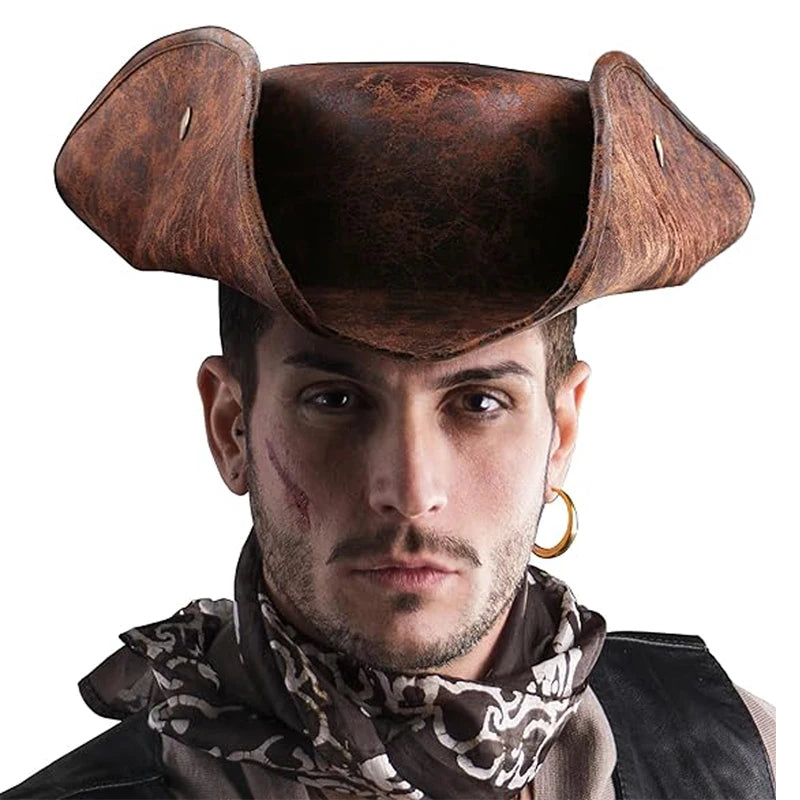 Faux Leather Pirate Hat