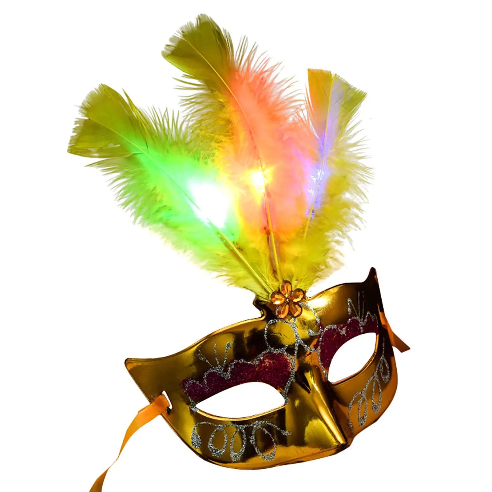 Glowing Feather LED Masks Venice Carnival Halloween
