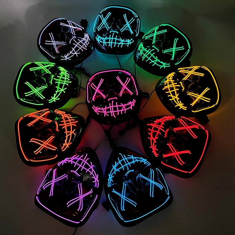 LED Halloween Luminous Neon Masks