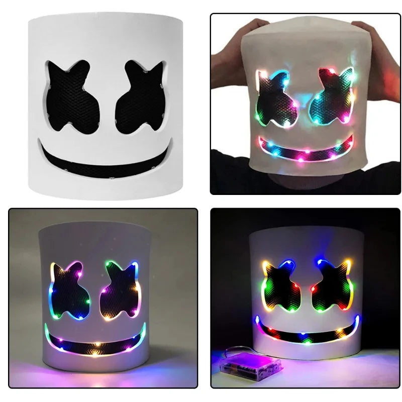 Halloween LED DJ Mask Lifelike Marshmello Mask