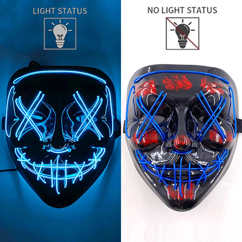 LED Halloween Luminous Neon Masks