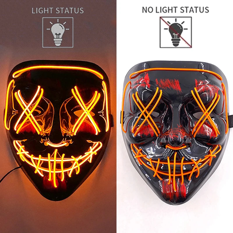 LED Halloween Luminous Neon Masks