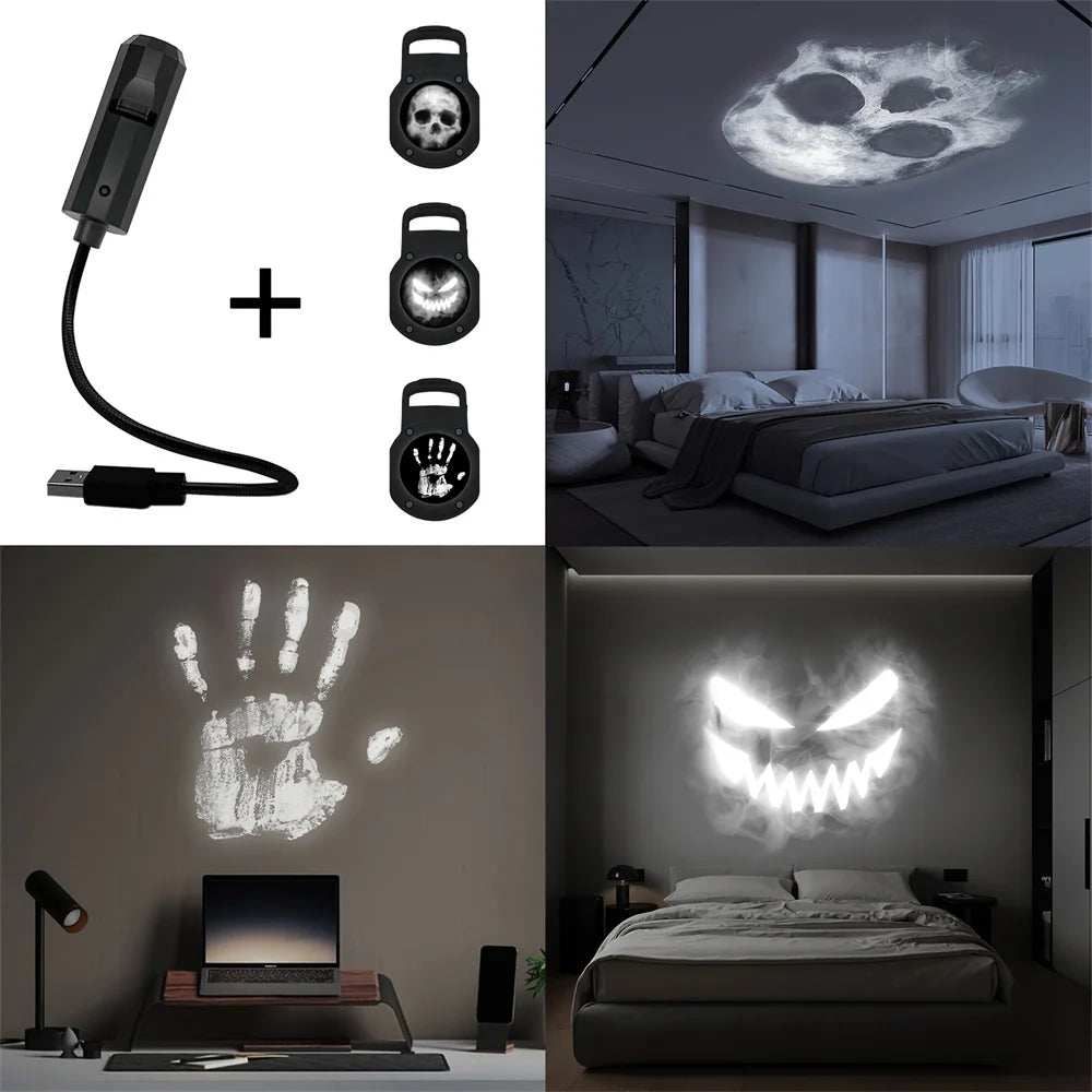 Halloween 360° Rotatable Skull Projection Lamp