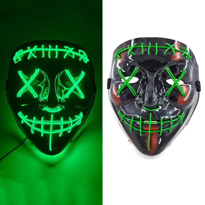 LED Halloween Luminous Neon Masks