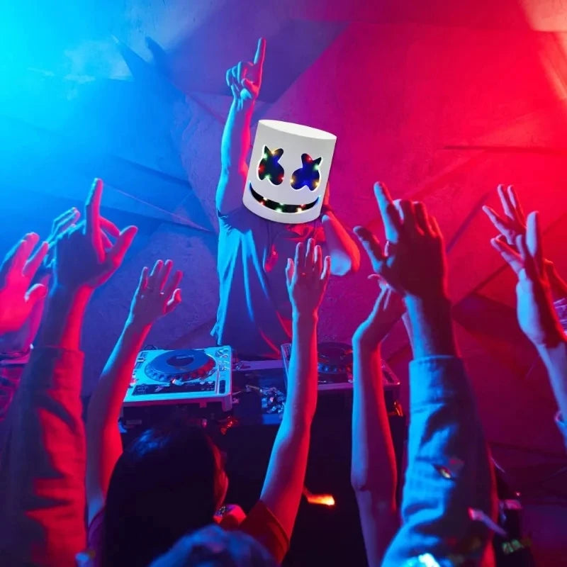 Halloween LED DJ Mask Lifelike Marshmello Mask