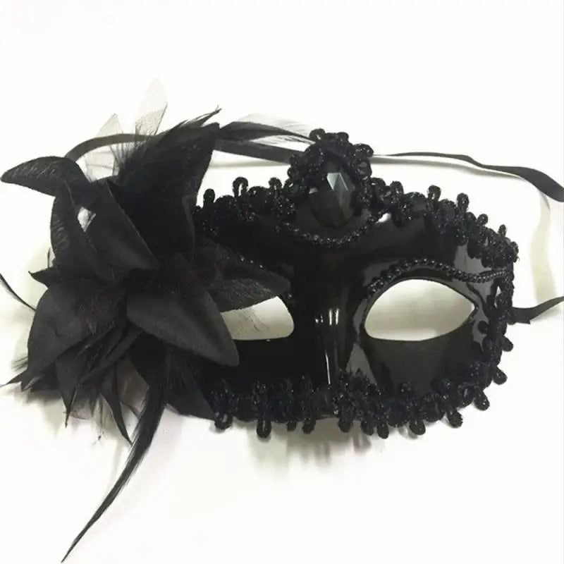 Halloween Masquerade Painted Golden Powder Half-Face Mask