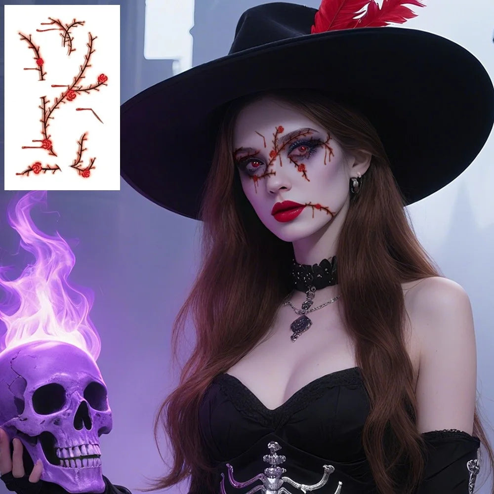 Sheets Halloween Party Waterproof Temporary Tattoos Stickers