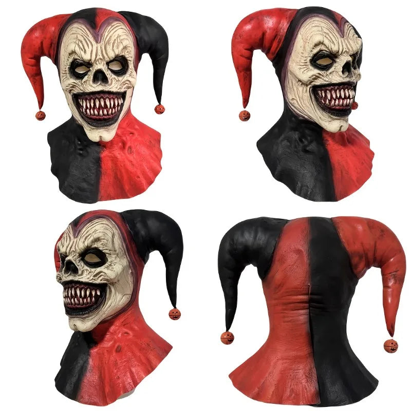 Menacing Clown Mask with Horns